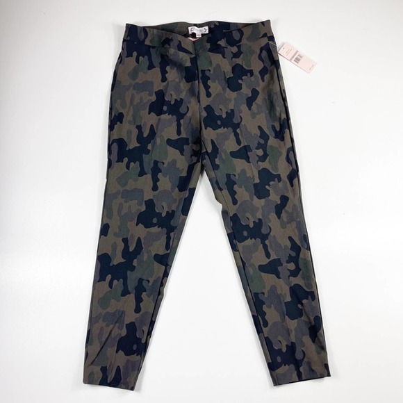 New Nanette Lepore Printed Pull-On Camo Skinny Crop Pants Size 12 - Picture 2 of 8